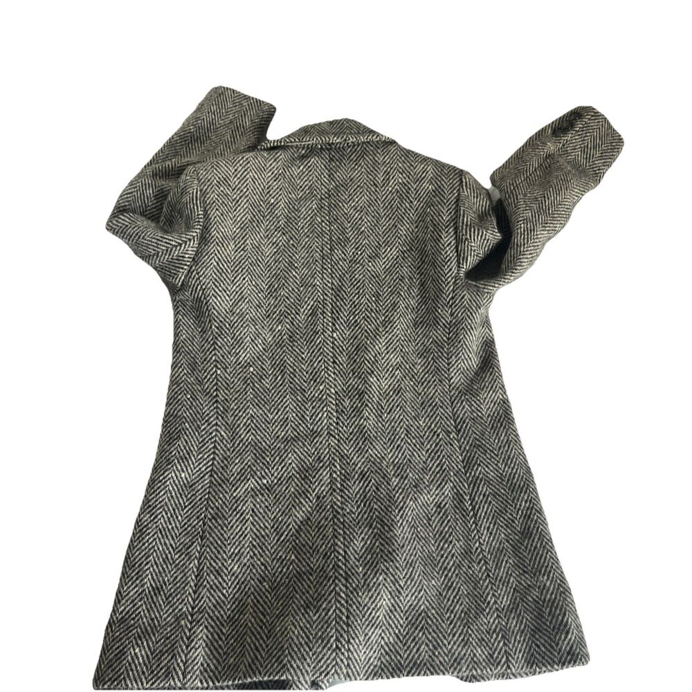 Evan Picone Wool Double Breasted Peacoat Size M Herringbone Tweed - Picture 8 of 10